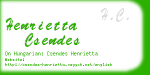 henrietta csendes business card